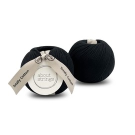 About Strings 100% Organic Cotton No.3 Light DK Yarn 3.53oz(100g) 234 Yards per Ball, 2-Pack (Black)
