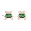14k Rose Gold Over Sterling Silver Simulated Emerald & Cubic