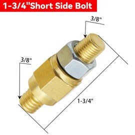 BELOMI 2 Pack Car Side Post Battery Terminal Brass Stud, Automobile Charging Solid Brass Extender Long Stud, 3/8"-16 GM Universal Car Thread Side Standard Battery Side Post Bolt