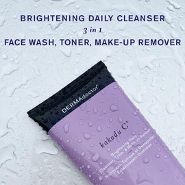 Kakadu C Brightening Daily Cleanser 3 in 1 Face Wash, Toner, Makeup Remover, Soap-Free Foaming Gel, Hydrated Healthy-Looking Skin, 7.1 oz