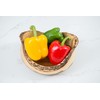 Lipper International Acacia Rustic Tulip Serving Bowl with BARK Edge