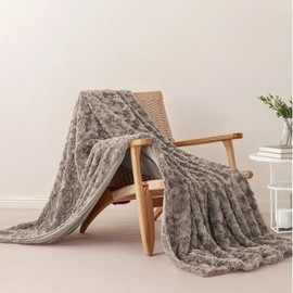 ALPHA HOME Blanket Soft Blanket, Lightweight Fluffy Blanket Throw Size, Luxury Home Decor Blankets for Couch, Sofa, Bed, Light Coffee
