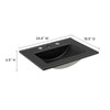 Modway Cayman Modern 24" Bathroom Sink in Black With Rectangular