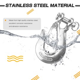 AMYSPORTS Heavy Duty Slip Hook Lifting Winch Steel Slip Hook Load Safety Trailer Clevis Hooks Stainless Transport 5/16 Inch 1500lbsf