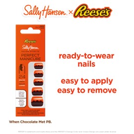 Sally Hansen Salon Effects Perfect Manicure Press-On Nails, When Chocolate Met PB, Press On Nails, Non-Damaging Adhesive Tabs, File, and Alcohol Pad Included