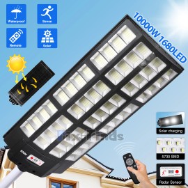 10000W Outdoor 1680LED Solar Street Light Commercial Dusk to Dawn Road Lamp+Pole