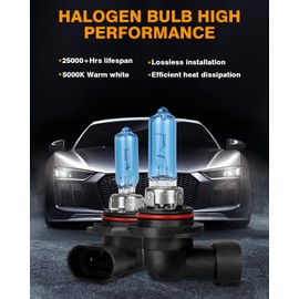 NSDXCT 9012 High Performance Headlight Bulbs Fit For Chevy Impala 2014-2015 Halogen Bulbs, 9012 HIR2 High Low Beam Light Bulbs Super Bright 5000K Front Light Car Replacement Bulb, 2PCS