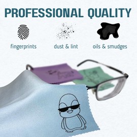 Cute Animal Premium Microfiber Eyeglass Cleaning Cloth – 6 Pack | Ultra-Soft, Reusable Lens & Screen Cleaner for Glasses