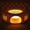 KAYCROWN Teapot Warmer, Ceramic Tea Warmer with Tealight Holder, Teapot
