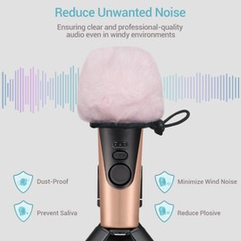 Cubilux Furry Windscreen Compatible with Apogee HypeMic, MIC Wind Muff, Windshield, Dead Cat, Pop Filter, Muff Windshield Windjammer Deadcat for Hype Microphone, Pink