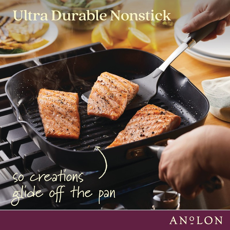 Anolon Advanced Home Hard Anodized Nonstick Deep Square Grill/Griddle Pan