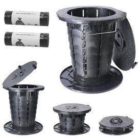 Dansasy Retractable Portable Toilet, Adjustable Height Camping Toilet for Adults Kids, Compact Travel toilet for Car, Camping, Emergency, Outdoor Portable Potty