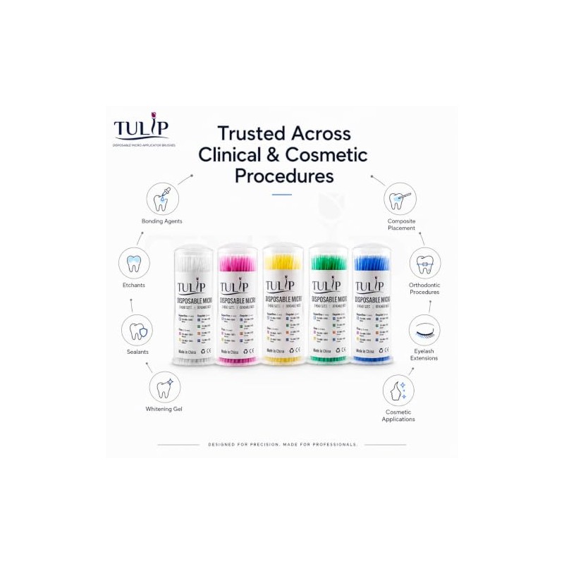 Tulip 400 cepillos de microaplicador regulares – Microcepillos dentales desechables