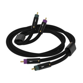 Tertullus High-End RCA Cable Audio Cable for Turntable, Home Cinema and HiFi System, OFC Silver-Plated 24 K Gold-Plated Connectors (2 m/6.56 ft)
