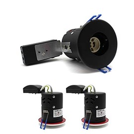 sanlumia 2 X LED Fire Rated Downlight Can GU10 Recessed Ceiling Twist & Lock Interchangeable Downlight IP20 Black