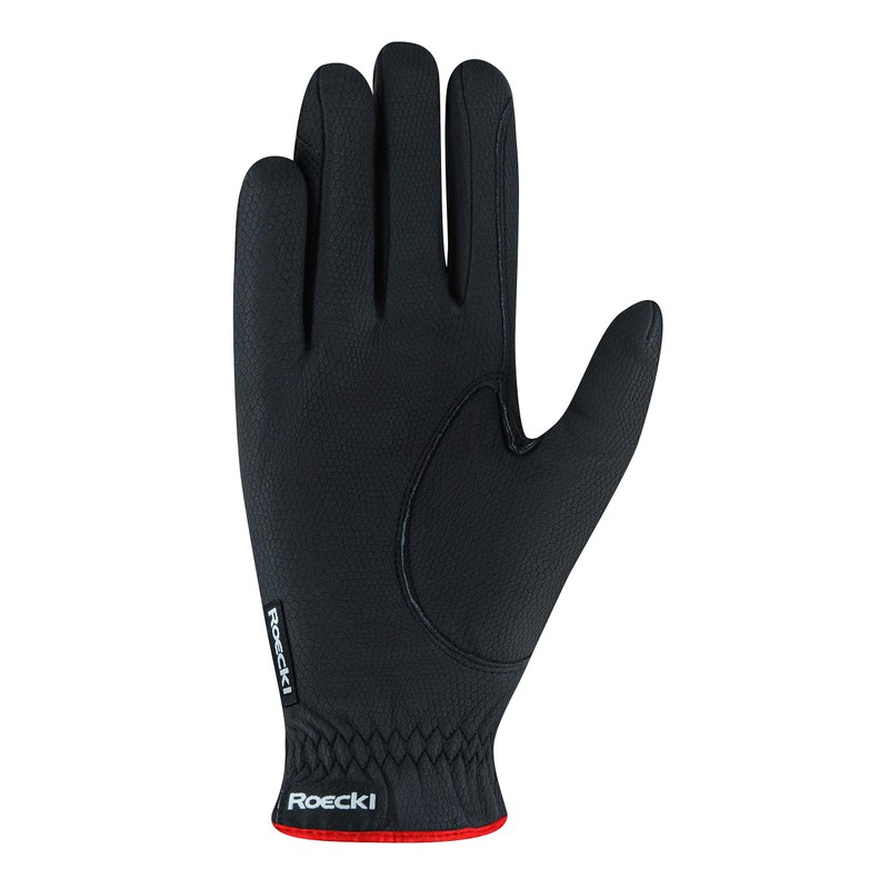 Roeckl Sports equestrian gloves LONA, ladies summer riding glove, black/red