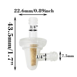 DGZZI 2PCS Small Plastic In-Line Fuel Filter 90 Degree Transparent Fuel Filter Suitable for 1/4 Inch Small Gas Engine Fuel Line