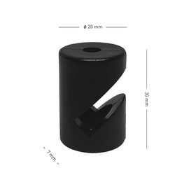 smartect Wall and Ceiling Pins for Textile Cables [4 Pieces, Black] Ceiling Mounting with Screws and Dowels, Monkey Swing, Surface-Mounted Cable Holder for Own DIY Project