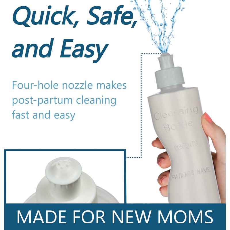 Perineal Squirt Bottle [4 Pack] Refillable Postpartum Lavette Cleansing Irrigation