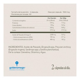 Omega 3 Maklen 120 Cápsulas 300g Dha 480 Epa 720 Sabor Sin sabor