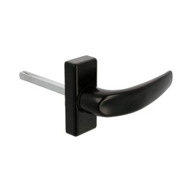 Amig - Set of 2 Rosette Handles for Doors | Delta Model | 121 x 72 mm | 8 mm Square | Elegant and Simple Design | Ergonomic Handle | Aluminium Black