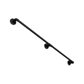 KINMADE Stair Handrail Industrial Loft Pipe Style Indoor Stair Railing Wrought Iron Railing Support Handrails for Stairs Grab Bars Industrial Bar Foot Rail Bold 6.6FT