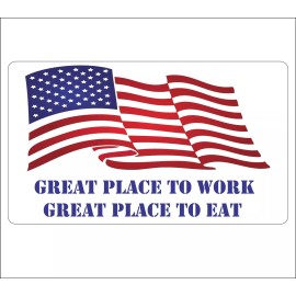 Great Place To Work Great Place To Eat American Flag Sticker Free Ship & Track
