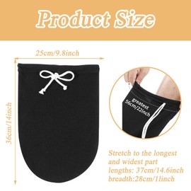 Belligern Cast Sock Cover for Foot Cast Toe Cover Socks Black Cast Toe Cover Socks Cast Sock Toe Cover Adjustable Drawstring Washable Plaster Cast for Men and Women Foot Leg Ankle Protection (Black)