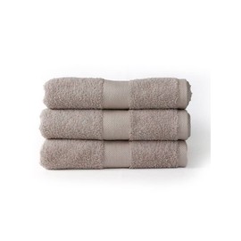 Taka Fabrics 3 Pieces Pack Wave 100% Cotton Towel, Guest Towels Sets (80x50 cm, Stone)