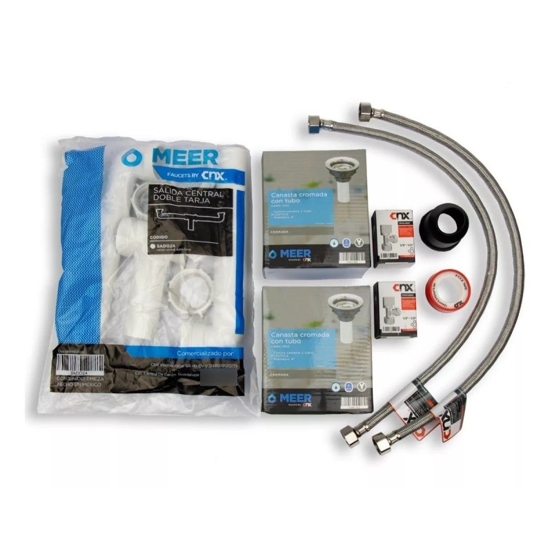 CNX Tarja Doble Acero Inoxidable (84x48cm) Con Kit Instalación