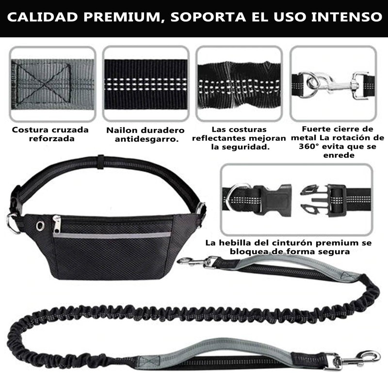 Correa Manos Libres para Perros con Bolsa para Smartphone,Correa de