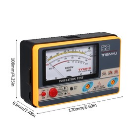 FUNFANG Insulation Resistance Meter Digital Ohmmeter Handheld Insulation Tester Megameter 0-2000MΩ 1000V High Accuracy Megohmmeter Insulation Measurement Instrument
