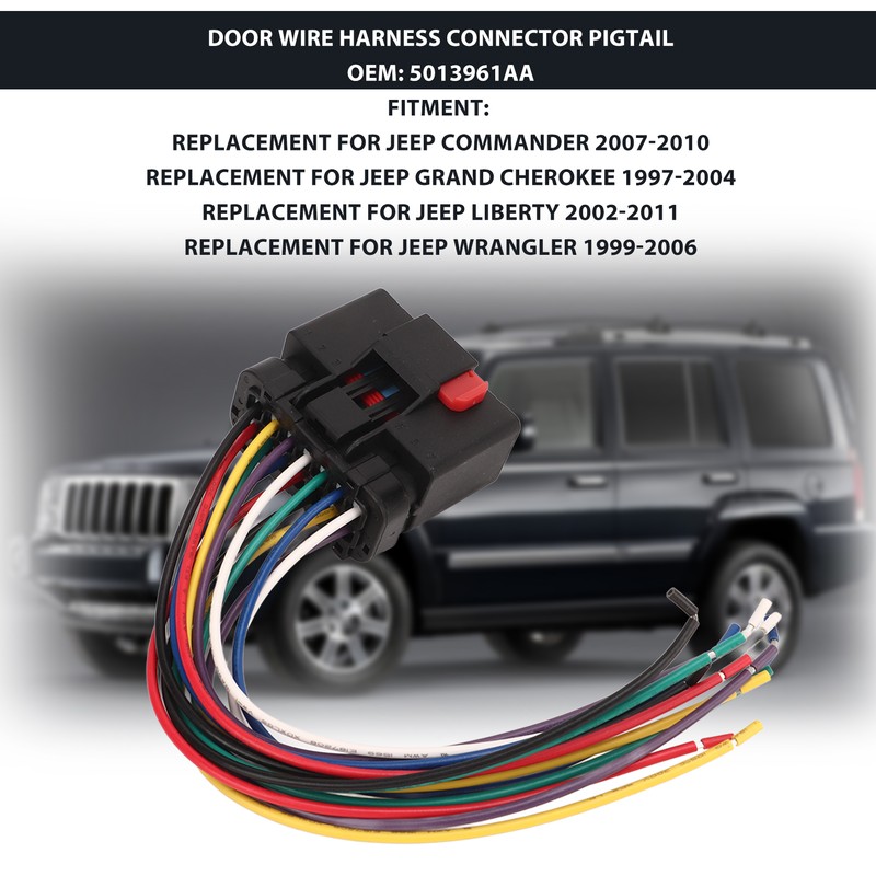 Door Wire Harness Connector Pigtail 5013961AA 14 Way Replacement for