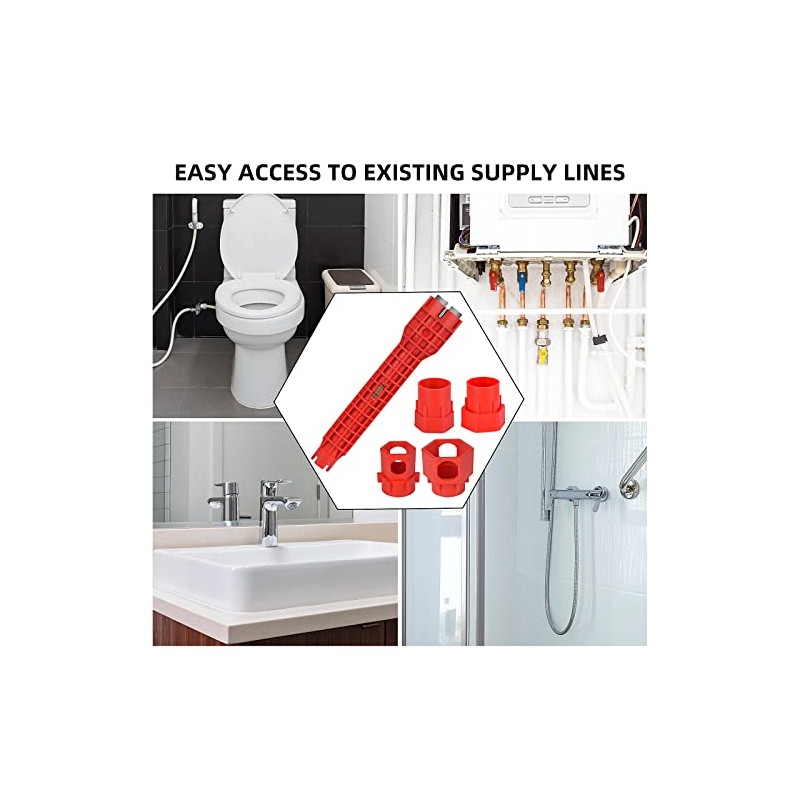 14-in-1 Multi-functional Wrench for Toilet, Sink, Bathroom, Kitchen Plumbing Installation