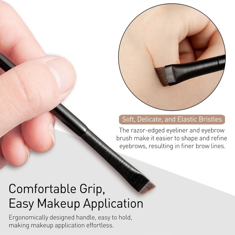 4 Pieces Black Fine Angled Eyeliner Brushes, Eye Liner brush,