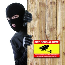 CRJ SITE Surveillance Panel with PVC Alarm + 4 Holes with Text – Remote Surveillance Protection – 24H/24H Onsite Interaction