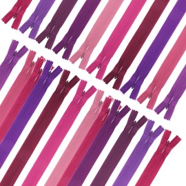 KQDRAVINE Pack of 50 Nylon Zips for Sewing and Crafts, 10 Colours Zip 29 cm with 5 Sewing Bags, 2.4 cm Wide Replacement Zip for Sewing Craft Clothing Bag Cushion Cover DIY