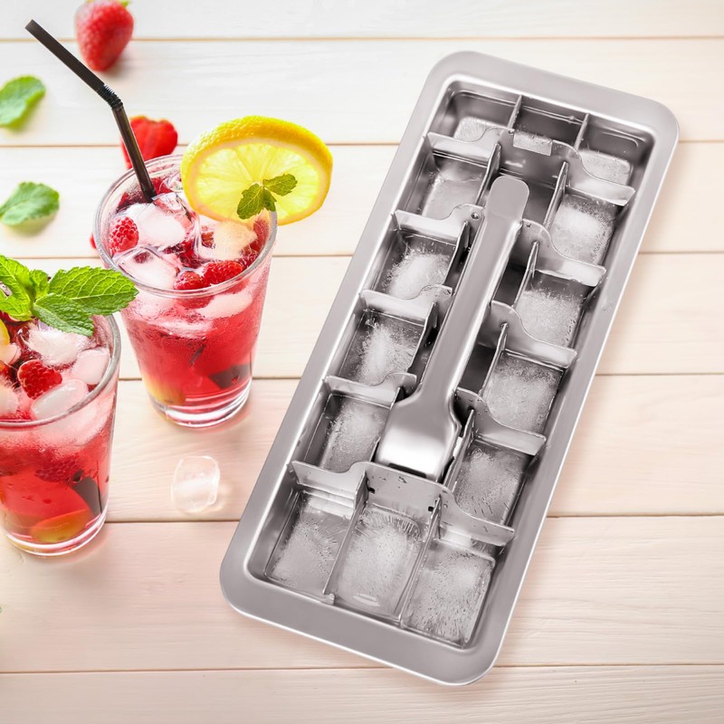Yaocom 2 Pcs 18 Slot Stainless Steel Ice Cube Maker