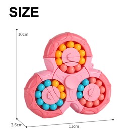 Magic Bean Rotating Cube Toy,Fidget Toy Spinner Ball Sorting Game Puzzle Brain Training Handheld Spinning Decompression Toy,Jigsaw Bean Toy Gifts for Kids,Teens,Adults Rotating Finger Cube Toy