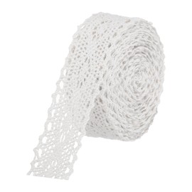 sourcing map Lace Ribbon 10 Yards 1.2 Inch Cotton Lace Trim for Craft,Gift Wrappers,Headbands,Wedding White