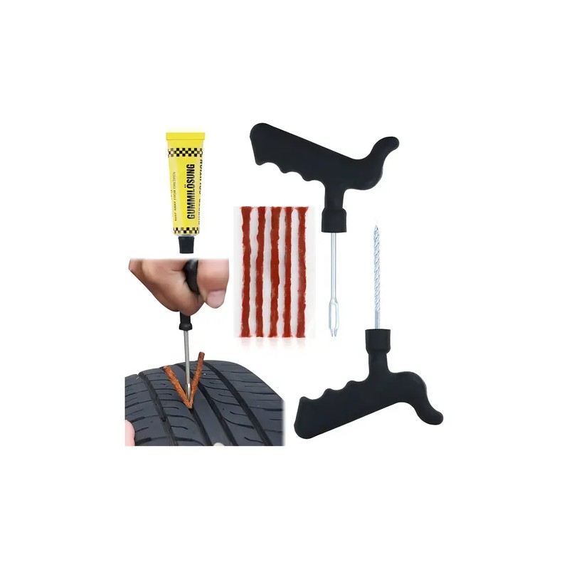 Kit 8 para Parchar Llantas sin Cámara Moto Rzr Auto