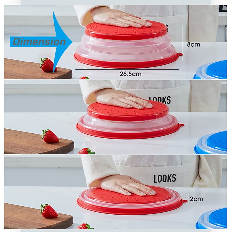 Vishui Upgraded Collapsible Microwave Lid, Vented Microwave Splatter Cover, 10.5