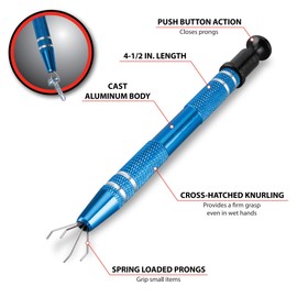 Performance Tool W83190 4-5/8-Inch Claw Pick-up Tool for Retrieving Small Items from Tight Spaces and Flat Surfaces with Precision Holding