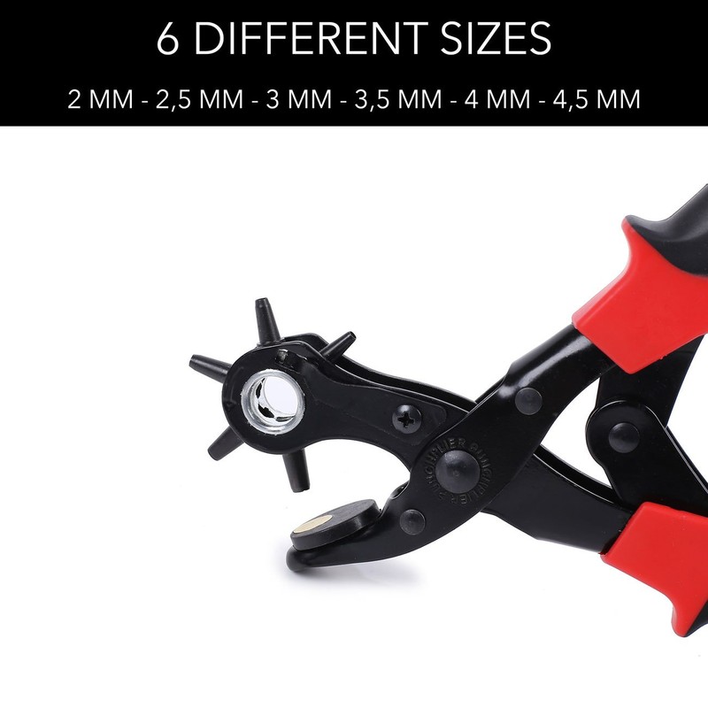 TAKIT Hole Punch Plier, Revolving Heavy Duty Leather Hole Punching