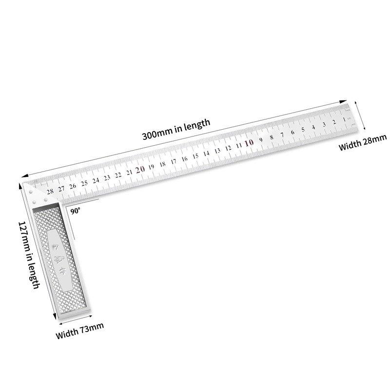 2 PCS Combination Square, 12 Inch Square Tool Adjustable Set