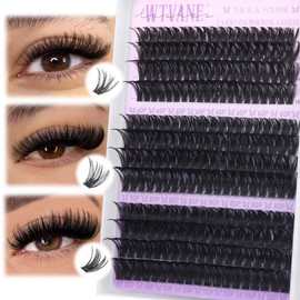 Fluffy Cluster Lashes 40D+60D+100D Individual Eyelash Clusters 240Pcs 12-18mm Individual Cluster Lashes Extensions Volume False Eyelashes Russian D Curl Individual Lashes by Wtvane