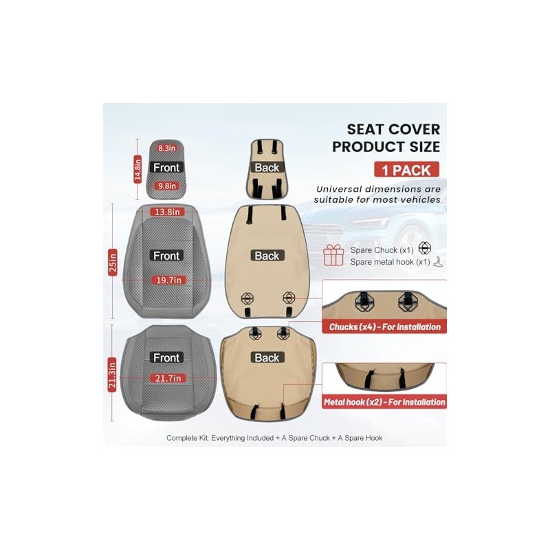 Ventilated Cooling Car Seat Cover for Summer, 3D Air Mesh