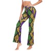 Yasala Mardi Gras Cross Waist Flare Gym Leggings for Women