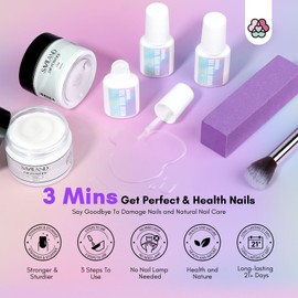 Saviland Dipping Powder Nails Set: Clear and White: Dipping Powder Nails for Nail Repair, Nail Glue Nail File Nail Brush for Nail Repair Set, Quick-Drying Nail Glue Dipping Powder Starter Set