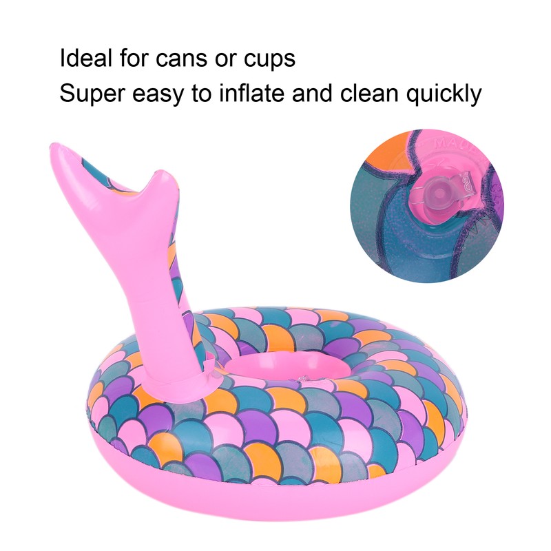 10pcs Inflatable Floating Drink Holders Beverage Cup Coasters for Swimming